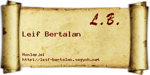 Leif Bertalan névjegykártya